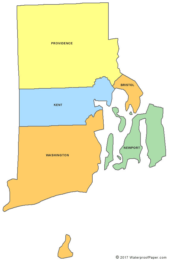 Rhode Island county map