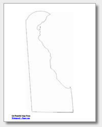 printable Delaware outline map