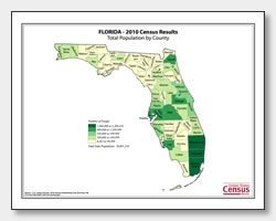 printable Florida population by county map