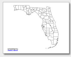 printable Florida major cities map unlabeled