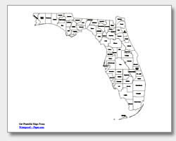 printable Florida county map labeled