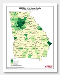printable Georgia population by county map