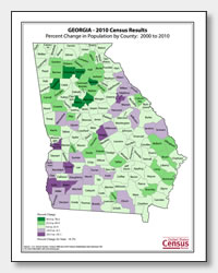 printable Georgia population change map