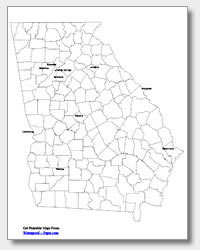 printable Georgia major cities map labeled