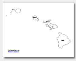 Labeled Hawaii Map Usa