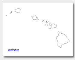 printable Hawaii county map unlabeled