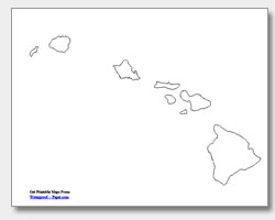 printable Hawaii outline map