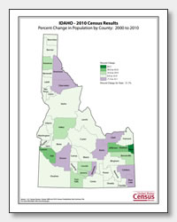 printable Idaho population change map