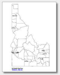 printable Idaho major cities map labeled