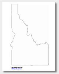 printable Idaho outline map