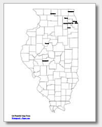 printable Illinois major cities map labeled