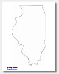 printable Illinois outline map