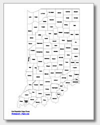 printable Indiana county map labeled