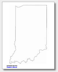 printable Indiana outline map