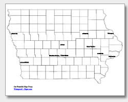 printable Iowa major cities map labeled