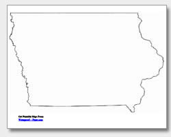 printable Iowa outline map