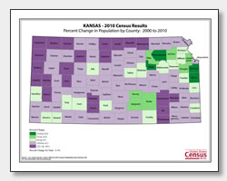 printable Kansas population change map