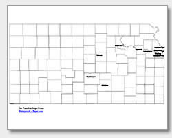 printable Kansas major cities map labeled