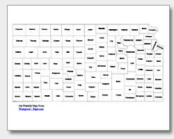 printable Kansas county map labeled