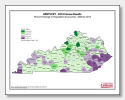 printable Kentucky population change map