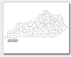 printable Kentucky county map unlabeled