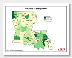 printable Louisiana population by county map