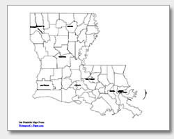 Louisiana Parishes (Counties) Map - Extra Large - 60 x 52 Laminated