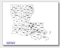 printable Louisiana county map labeled