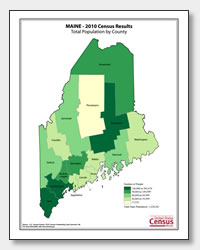 printable Maine population by county map