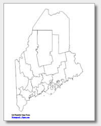 printable Maine county map unlabeled