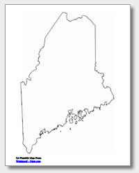 printable Maine outline map
