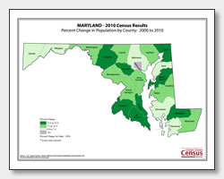 printable Maryland population change map