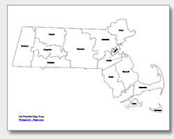 printable Massachusetts county map labeled