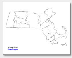 printable Massachusetts county map unlabeled