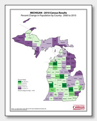 printable Michigan population change map