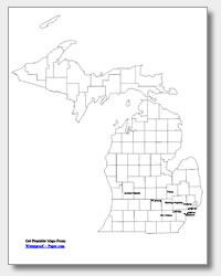 printable Michigan major cities map labeled