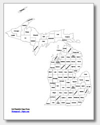 printable Michigan county map labeled