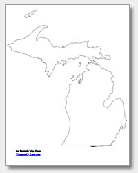 printable Michigan outline map