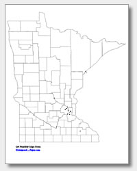 printable Minnesota major cities map unlabeled