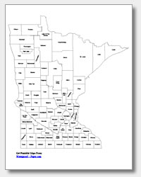 printable Minnesota county map labeled