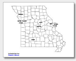 printable Missouri major cities map labeled