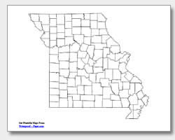 printable Missouri county map unlabeled