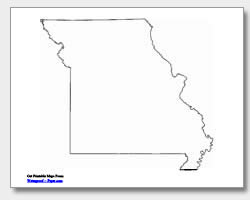 printable Missouri outline map