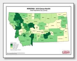 printable Montana population by county map