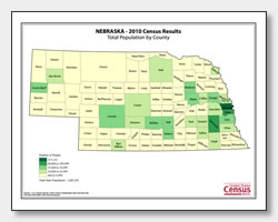 printable Nebraska population by county map