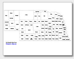 printable Nebraska county map labeled