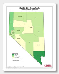 printable Nevada population by county map