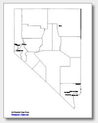 printable Nevada major cities map labeled