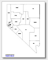 printable Nevada county map labeled