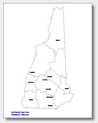 printable New Hampshire major cities map labeled